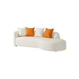 White Water Resistant Leather Concealed Support Sofa Image - 3