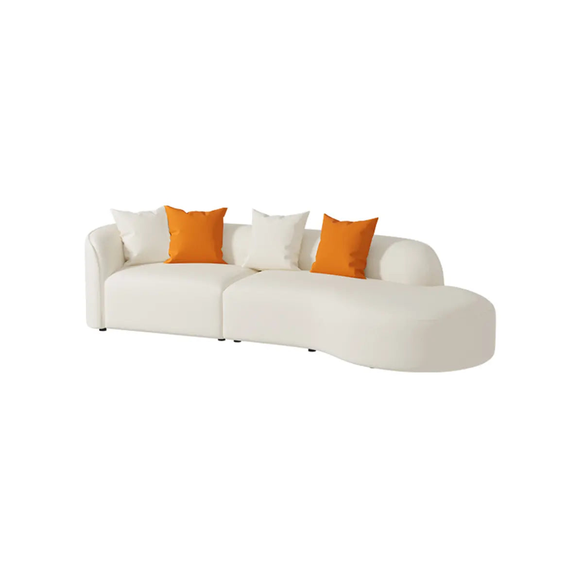 White Water Resistant Leather Concealed Support Sofa Image - 5