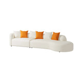 White Water Resistant Leather Concealed Support Sofa Image - 7