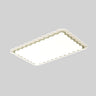 White Wave Rectangular LED Flush Mount Ceiling Light Image - 11