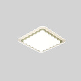 White Wave Rectangular LED Flush Mount Ceiling Light Image - 7