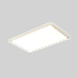 White Wave Rectangular LED Flush Mount Ceiling Light Image - 9