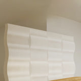 White Wavy Paper Privacy Single Panel Room Divider Screen Image - 9