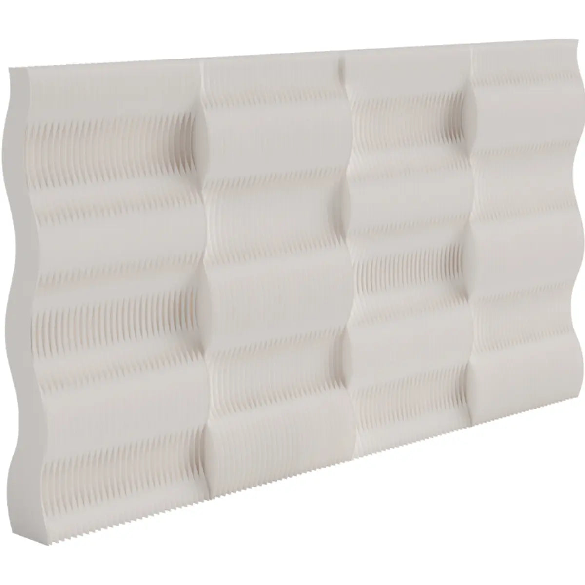 White Wavy Paper Privacy Single Panel Room Divider Screen Image - 7