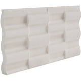 White Wavy Paper Privacy Single Panel Room Divider Screen Image - 7