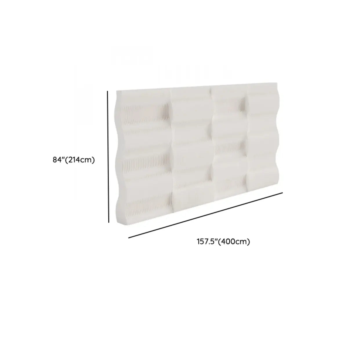 White Wavy Paper Privacy Single Panel Room Divider Screen 