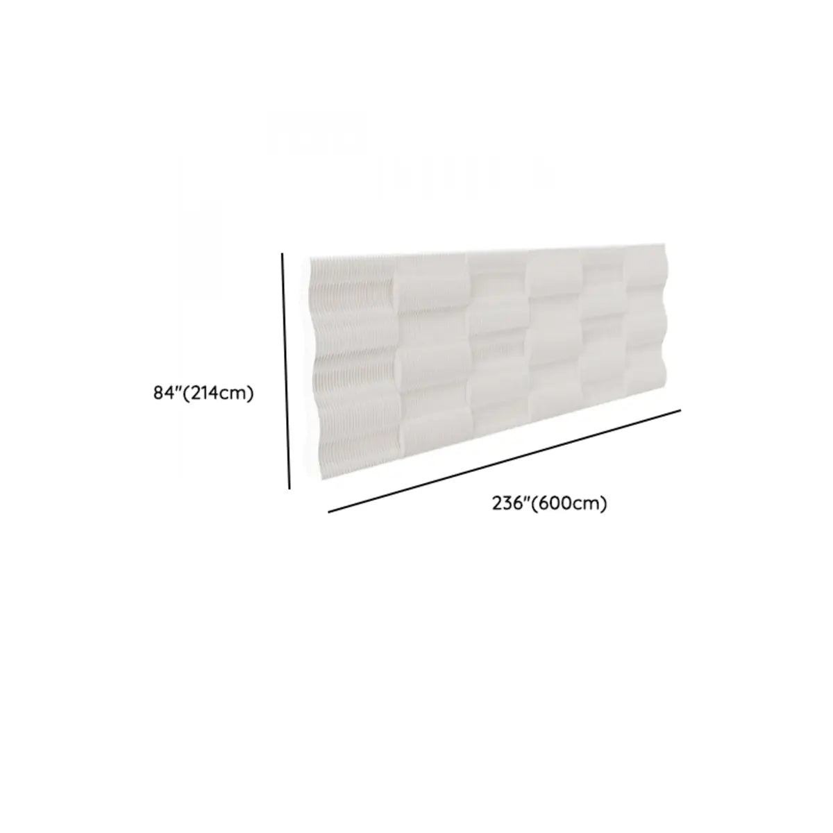 White Wavy Paper Privacy Single Panel Room Divider Screen Image - 15