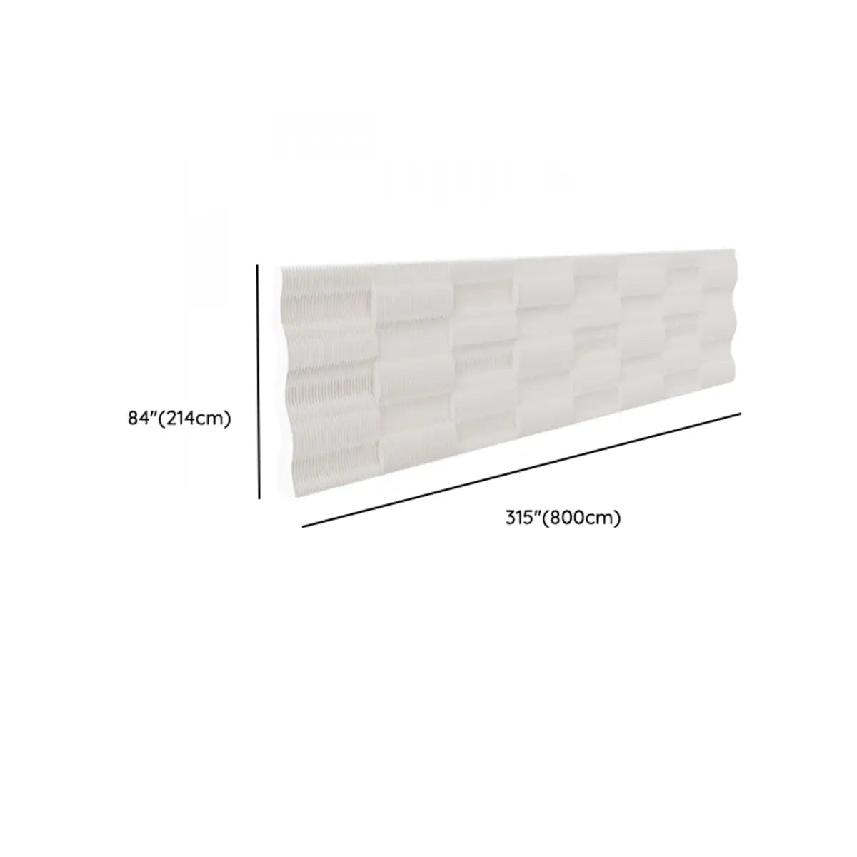 White Wavy Paper Privacy Single Panel Room Divider Screen Image - 16