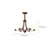 White Wine Glass Brown Branch Living Room Chandelier Image - 11