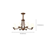 White Wine Glass Brown Branch Living Room Chandelier Image - 12