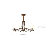 White Wine Glass Brown Branch Living Room Chandelier Image - 13