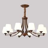 White Wine Glass Brown Branch Living Room Chandelier Image - 3