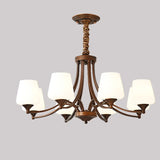 White Wine Glass Brown Branch Living Room Chandelier Image - 4