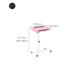 White Wood Casters Narrow Small T-Shape Standing Desk #size