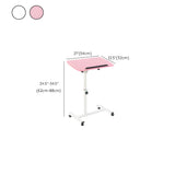 White Wood Casters Narrow Small T-Shape Standing Desk Image - 11