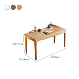 White Wood Drawers Rectangle Butcher Block Writing Desk #size