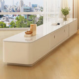 White Wood Drawers TV Stand with Cable Management Image - 16