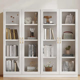 White Wood Living Room Standard Storage Display Cabinet Image - 1