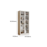 White Wood Living Room Standard Storage Display Cabinet Image - 19