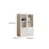 White Wood Living Room Standard Storage Display Cabinet Image - 22