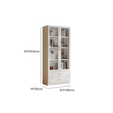 White Wood Living Room Standard Storage Display Cabinet Image - 25