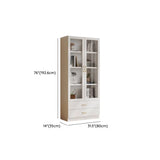 White Wood Living Room Standard Storage Display Cabinet Image - 26