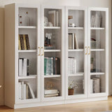 White Wood Living Room Standard Storage Display Cabinet Image - 6