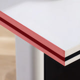 White Wood Movable Folding Exterior Shelf Computer Desk Image - 8