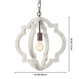 White Wood Small Candle Geometric Foyer Chandelier #size