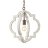 White Wood Small Candle Geometric Foyer Chandelier Image - 3