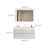 White Wood Storage Bathroom Vanity with Mirror and Drawers Image - 18