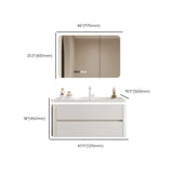 White Wood Storage Bathroom Vanity with Mirror and Drawers Image - 24