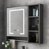 White Wood Surface Mounted Medicine Cabinet with Mirror Image - 13