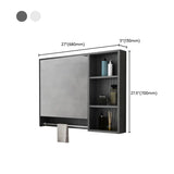 White Wood Surface Mounted Medicine Cabinet with Mirror Image - 19