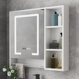 White Wood Surface Mounted Medicine Cabinet with Mirror Image - 7