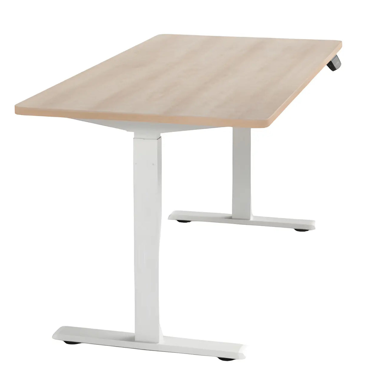 White Wood Top Adjustable Iron T-Shape Standing Desk Image - 5