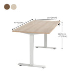 White Wood Top Adjustable Iron T-Shape Standing Desk #size