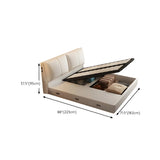 White Wood Upholstered Storage Wingback Bed with Drawers Image - 15