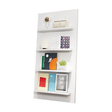 White Wood Vertical Modern Leaning Display Bookcase Image - 10