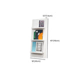 White Wood Vertical Modern Leaning Display Bookcase #size