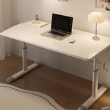 White Wooden Adjustable Height T-Shape Writing Desk Image - 17