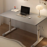 White Wooden Adjustable Height T-Shape Writing Desk Image - 27