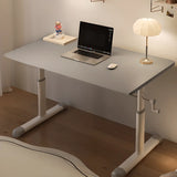 White Wooden Adjustable Height T-Shape Writing Desk Image - 28