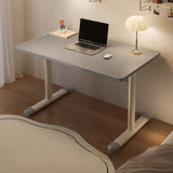 White Wooden Adjustable Height T-Shape Writing Desk Image - 33