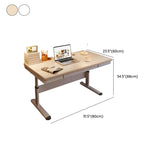 White Wooden Adjustable Height T-Shape Writing Desk Image - 42