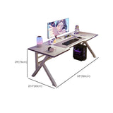 White Wooden Free Form Metal Trestle Gaming Desk Image - 17