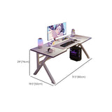 White Wooden Free Form Metal Trestle Gaming Desk Image - 18