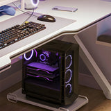 White Wooden Free Form Metal Trestle Gaming Desk Image - 8