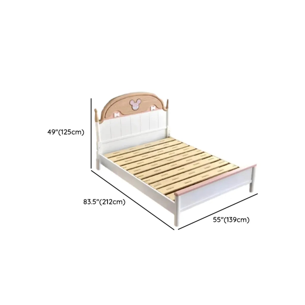 White Wooden Low Clearance Kids Bed with Footboard Image - 13