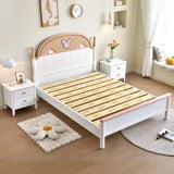 White Wooden Low Clearance Kids Bed with Footboard Image - 2